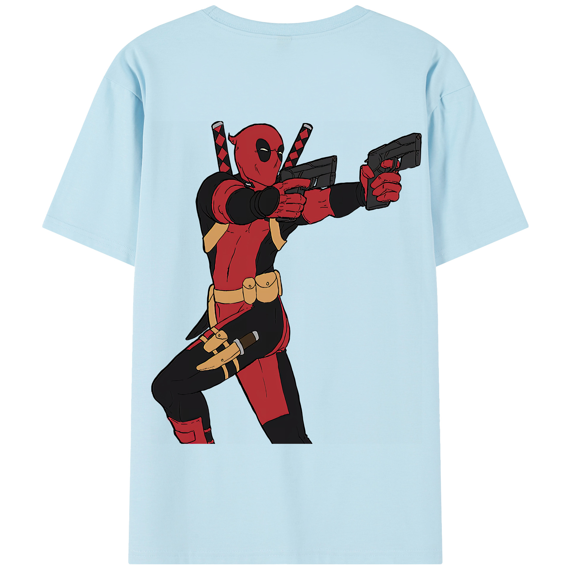 （画像用） Deadpool デッドプール 綿100％半袖Tシャツ（背面プリント）